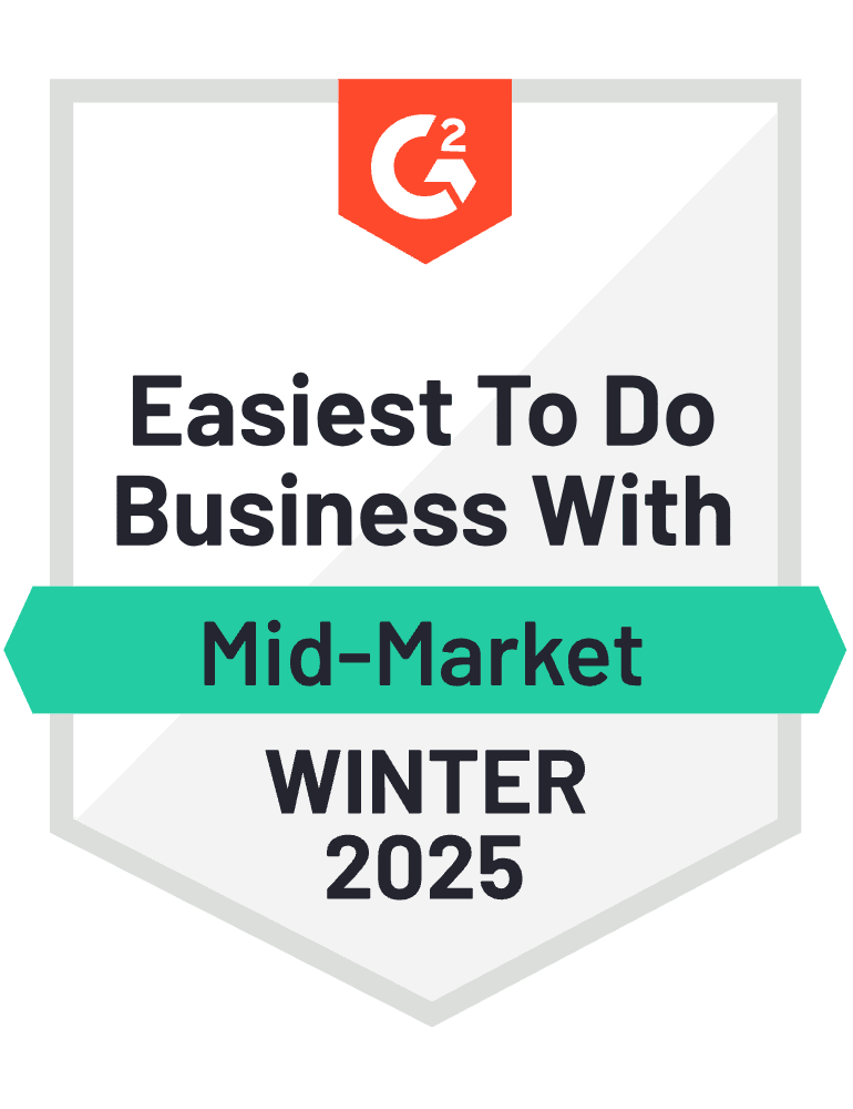 G2 Easiest To Do Business With Mid-Market Winter 2025